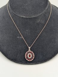 Sterling Garnet Necklace