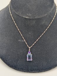 Sterling Necklace Adjustable With Pendant