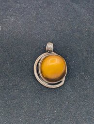 Sterling Amber Pendant