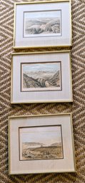 Three Hand Colored Antique Lithographs/Prints