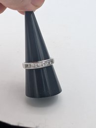 Sterling Ring With Clear Stones Size 9