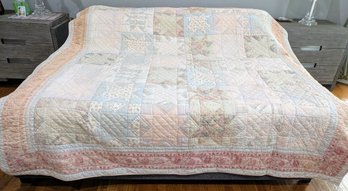 Reversible Queen Quilt Patchwork Design Bed Cover