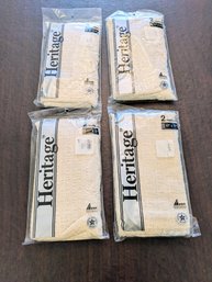 Total Of (8) / 4 Packs Of 2  Linen Color Fray Edge 17' X 17' Heritage Napkins