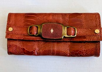 Crocodile Brown Leather Clutch Purse (paid $248 ) (Tag Still On)