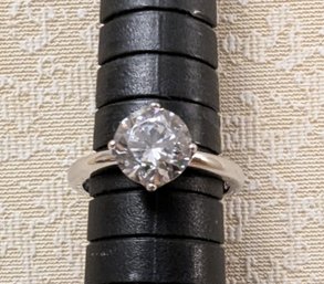 Brilliant Round Cut Cubic Zirconia Ring Set In Sterling Size 5