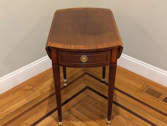 Vintage Baker Furniture Mahogany And Satinwood Inlaid Drop-leaf Pembroke Drop Leaf Table