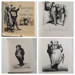 Fabulous Illustrations In This Book Titled Doctors And Medicine By Honor Daumier - One Of A Kind