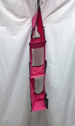 Hanging Pink & Black Fabric Hanging Locker Organizer
