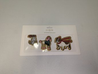 J. Crew Dog Sticker Patches (3) In The Package, New, Never Opened