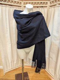 Toasty Warm & Luxurious Cashmere By Mulberry Navy Blue Shawl
