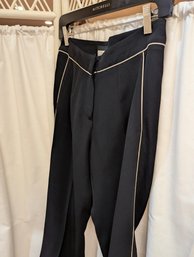 Vintage Les Copains Designer Women's Trousers With Contrast Seams