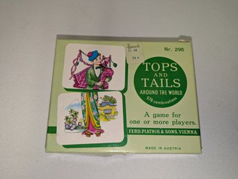 Vintage  1950/60s 'Tops & Tails' Card Game, No. 296,  By Ferd. Piatnik & Sons Of Vienna, Austria - 1 Of 2