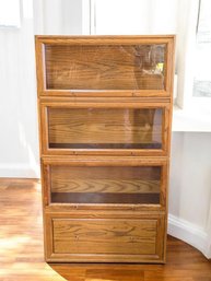 Modular 4 Section Oak Barrister Bookcase