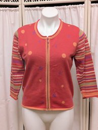 Adorable Icelandic Design Cotton Knit Sweater Small 3/4 ' Sleeve By Icelandic Designs