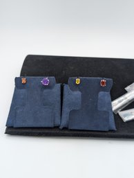 4 Set Of Different Stone Stud Earrings