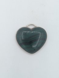 Sterling Malachite Heart Pendant