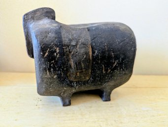 Rare Primitive Antique Clay Pottery Of Ram From Israel Signed In Hebrew Letters