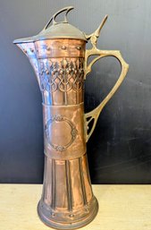 Impressive Antique Copper & Brass Handles Coffee Pot Made By German Manufacturer WMF, Featuring Makers Mark.