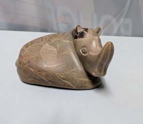 Vintage Soapstone/Stone Hand-carved Stone Hippo