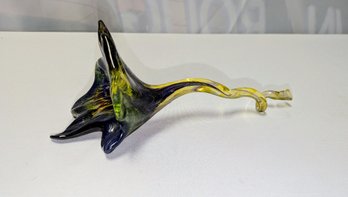 Vintage Handblown Glass Art Flower
