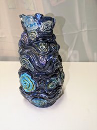 Vintage Studio Art Pottery Glazed Swirl Design  Vase