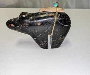 Vintage Native American Hand Carved Marble Navajo, Pueblo Bear