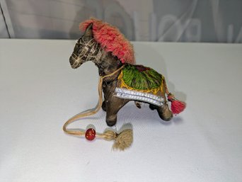 Vintage, India, Folk Art,  Hand-stitched Fabric Horse