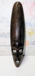 Vintage Hand-carved Ebony Wood, African Tribal Mask Wall Hanging