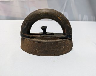 Antique Wrought Iron Sad Iron With Detachable Handle By Enterprise Mfg. Co.