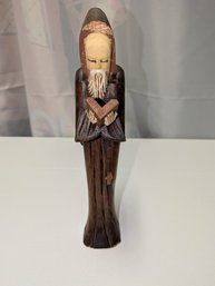 Vintage Hand Carved Wood Monk Figurine/Statuette
