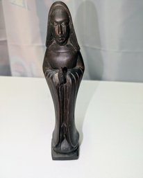 Vintage, Ebony Wood, Hand-carved Wooden Statue Representing The Virgin Mary / Madonna