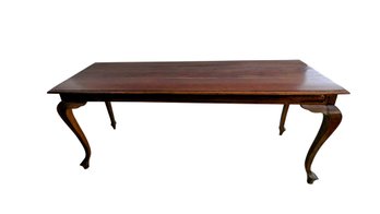 French Provincial Style Solid Wood Cherry? Console Table With Cabriole Legs
