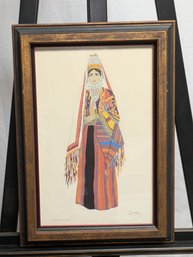 Framed Vintage Pochoir Color Print Based On An Original Watercolor Painting By Susan Southby