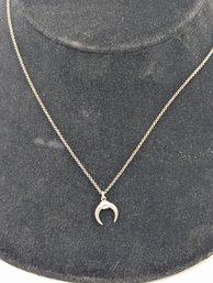 Sterling Moon/ Horn Necklace Adjustable Length