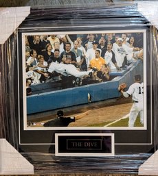 NY Yankees Framed Picture Of  Derek Jeter's Famous 'Dive' Into The Stands In 2004