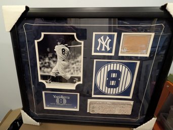 NY Yankees Steiner Collectibles Framed Yogi Berra Baseball Memorabilia