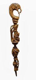 Carved Exotic Wood / Vintage Zimbabwe Devil Stick - Very Unique!  A Great Conversation Piece