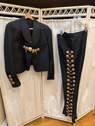 Mariachi Charro Matching Suit Set Jacket & Pants With Horseshoe Buckles (Size 42)