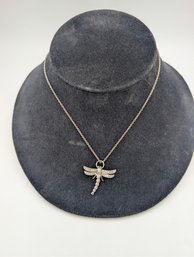 Sterling Dragonfly Necklace 16'