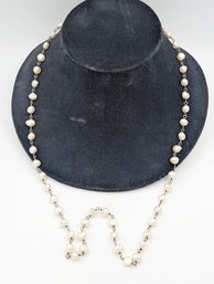 Sterling And Pearl Necklace 30'