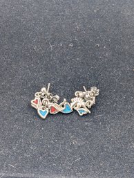 Sterling Earring Sets Hearts And Unicorns