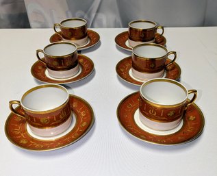 Vintage 1947 Vista Alegre, Portugal, Empire  Service For 6 Coffee Cups And Saucer Set