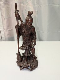 Antique/Vintage Hand-carved  Boxwood Wooden Figure Of A Chinese Fisherman