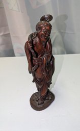 Antique/Vintage Hand-carved  Boxwood Wooden Figure Of A Chinese Wiseman