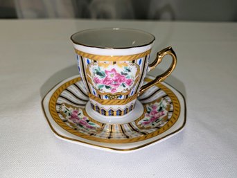 Vintage C.C. & T, Tevara Rose Porcelain Teacup And Saucer Set
