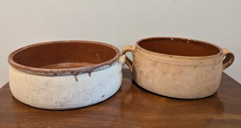French Vintage Rustic Casserole/Serving Dishes In Natural Earth Tones
