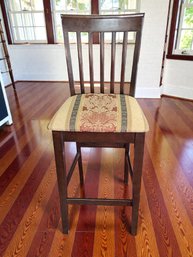Vintage Dark Wood Bar Stool