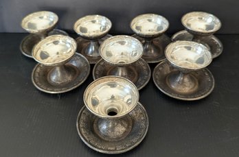 Antique Silver Footed Candle Holders - Very Light Weight