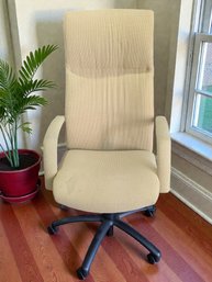 Hickory Business Furniture, Beige Fabric Highback  Executive Swivel Adjustable Office Chair