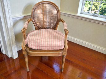 Vintage Louis XVI Style Cane Back Armchair